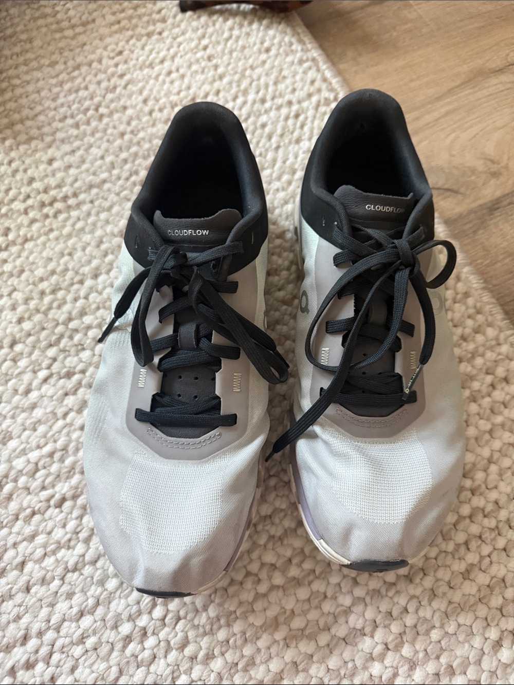 On Running Women's Cloudflow Running Shoes - Light Gray with Black Accents 8.5
